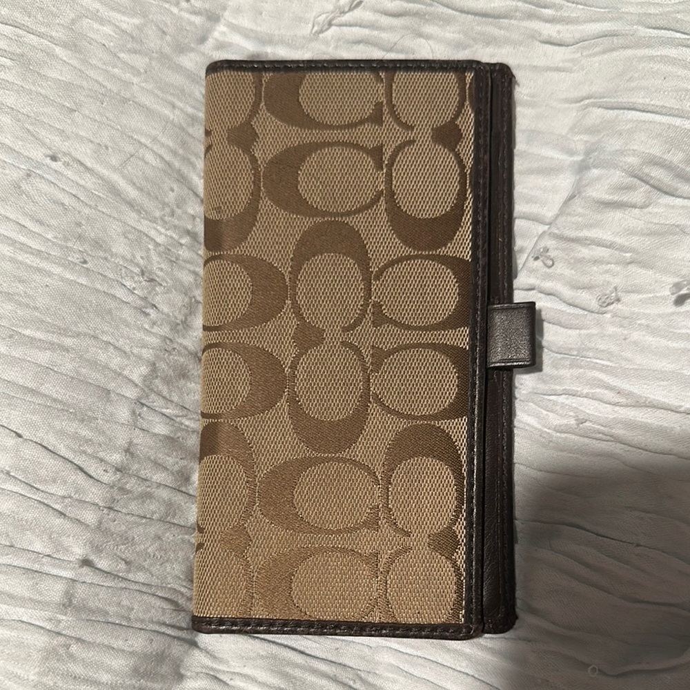 Coach Brown Checkbook Cover